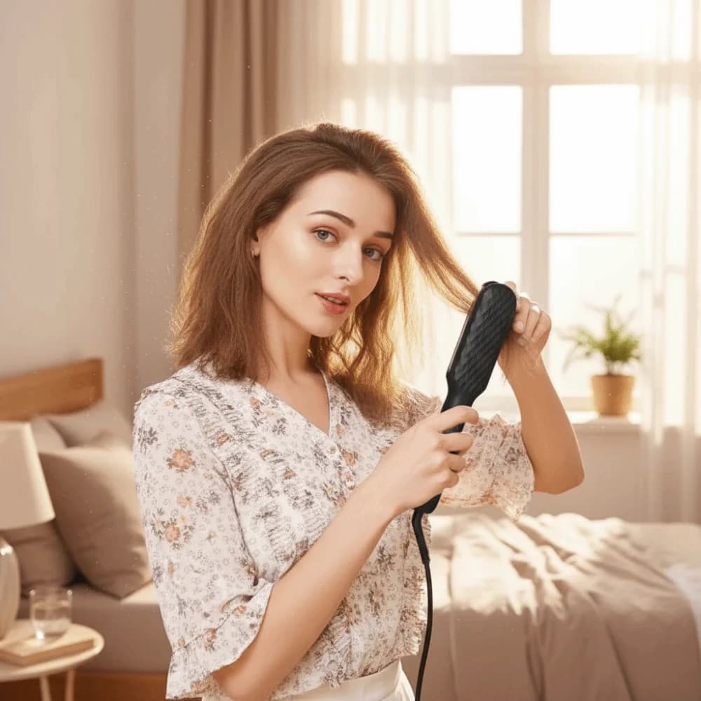 Piastra per capelli a calore rapido Controllo intelligente della temperatura Ferro arricciacapelli elettrico Ferro da stiro portatile Cura quotidiana dei capelli
