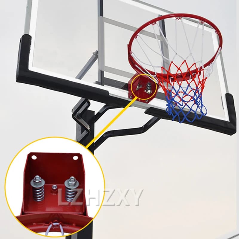 Canestri da basket interrate rimovibili regolabili 2.45-3.05M Altitudine per bambini adulti all'aperto Telaio per tabellone in metallo Rack da tiro
