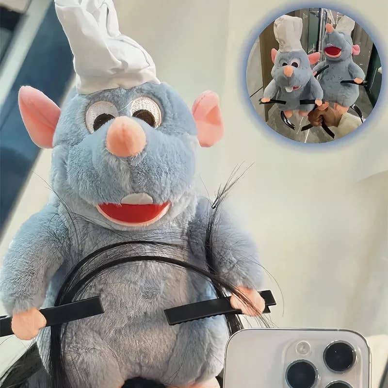 Fascia per capelli Disney Ratatouille con pupazzo di peluche, fermaglio per capelli a tesa larga in stile cartone animato francese, accessorio per foto, regali creativi per ragazze