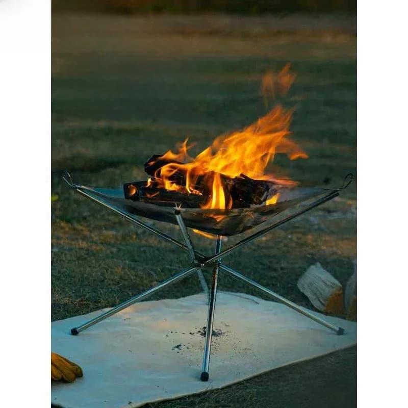 Stainless Steel Kitchen Tools for Camping, Barbecue Grill Portable, Wood Holder, Kitchen Equipment Resistant