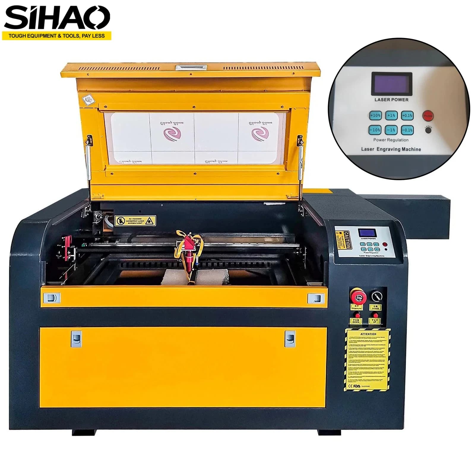 Macchina da taglio per incisione laser CO2 SIHAO 60W 40x60cm con incisore laser controller Ruida/M2 per artigianato in pelle di legno acrilico