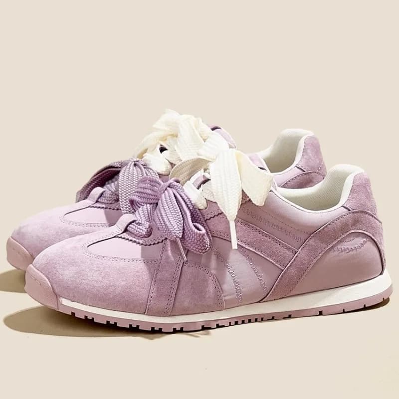 Women's casual shoes in real purple leather 2026 Spring/Summer New Style Versatile, fashionable and breathable sneakers, 35-40