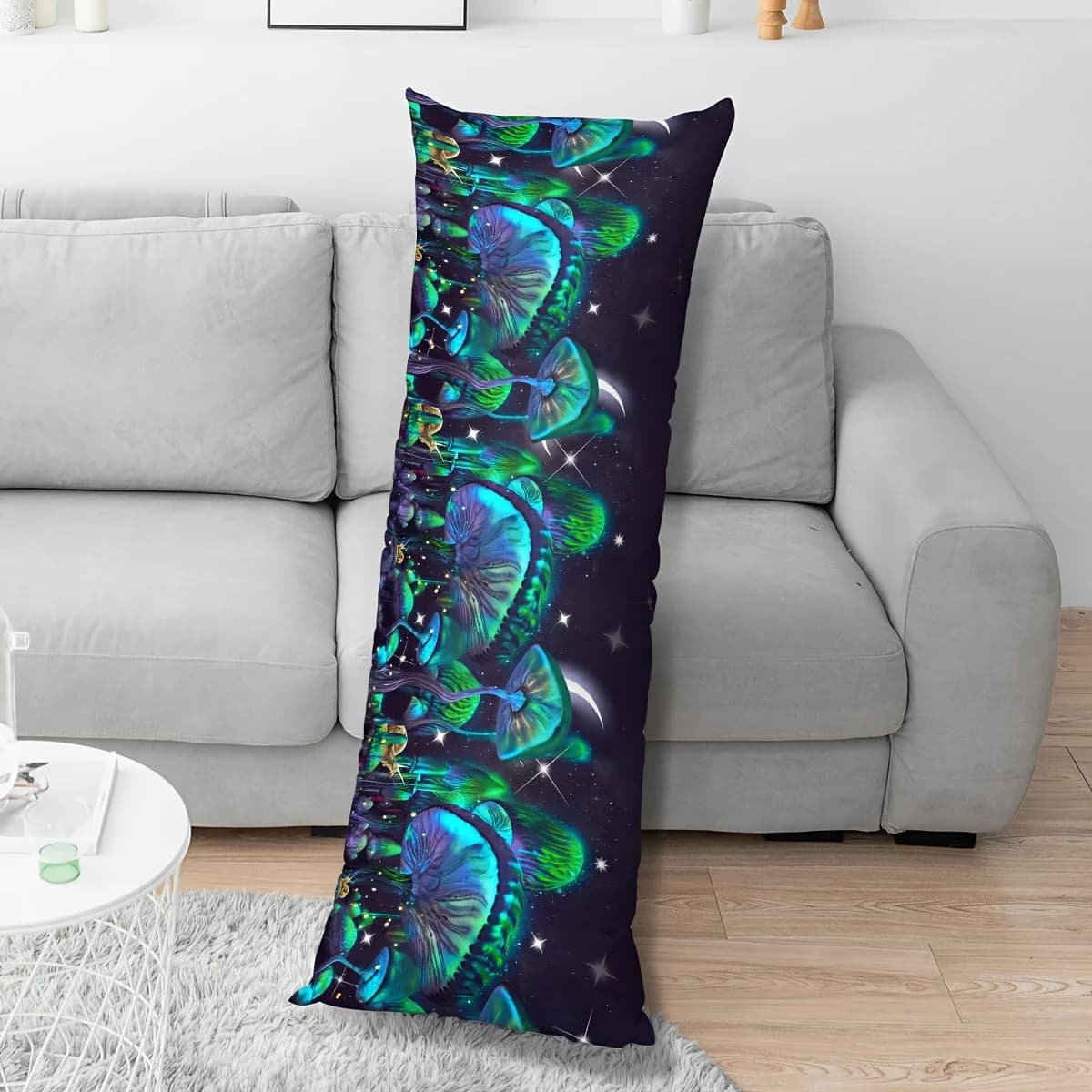 1Pc, Fluorescent Mushroom Pattern Polyester Cushion Cover, Bedroom Accessories Sofa Cushion Cover Living Room Throw Pillow Cover