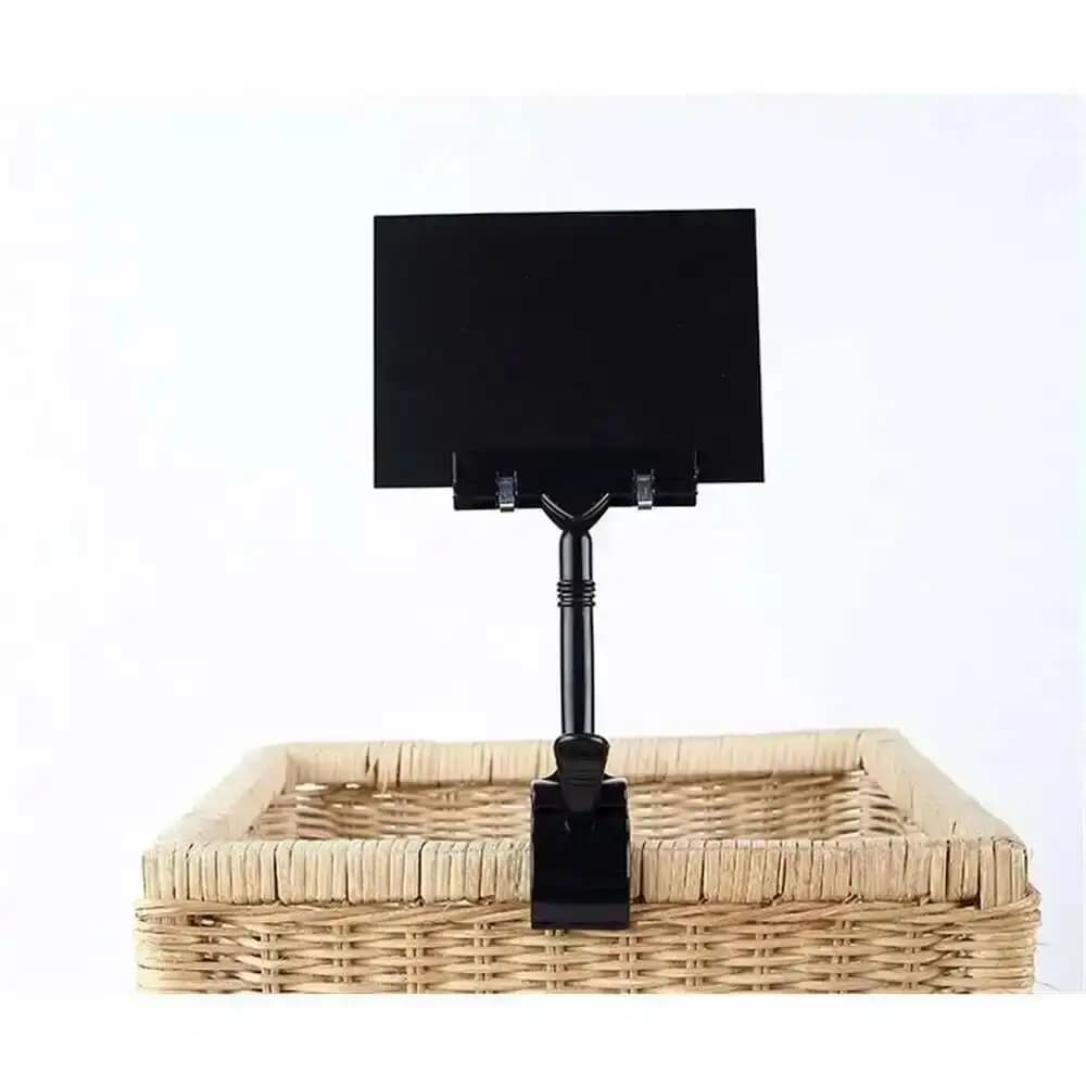 Porta etichette in plastica Carta nera in PVC cancellabile A6 Pop Clip Cartellino del prezzo del supermercato Display Cartello pubblicitario per lavagna Promozionale