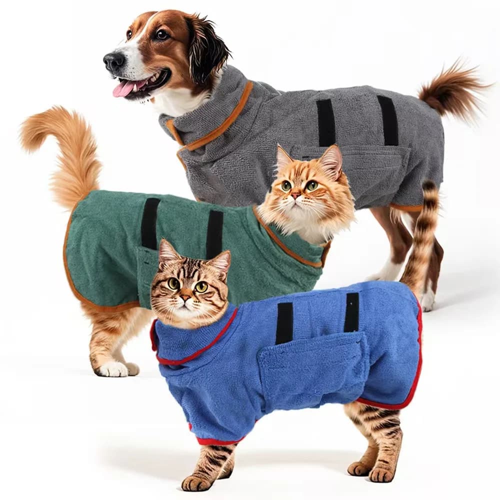 Quick drying dog bathrobes, pet bath towels, suitable for cold climates, beach, dogs, cats, afterbarba, 1 piece set.