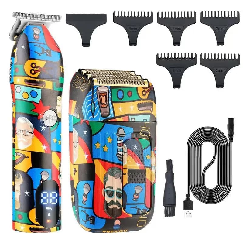2024 New set of haircuts and electric shaver for graffiti Haircuts for men's fashionable shaver with oil head for professional domestic use