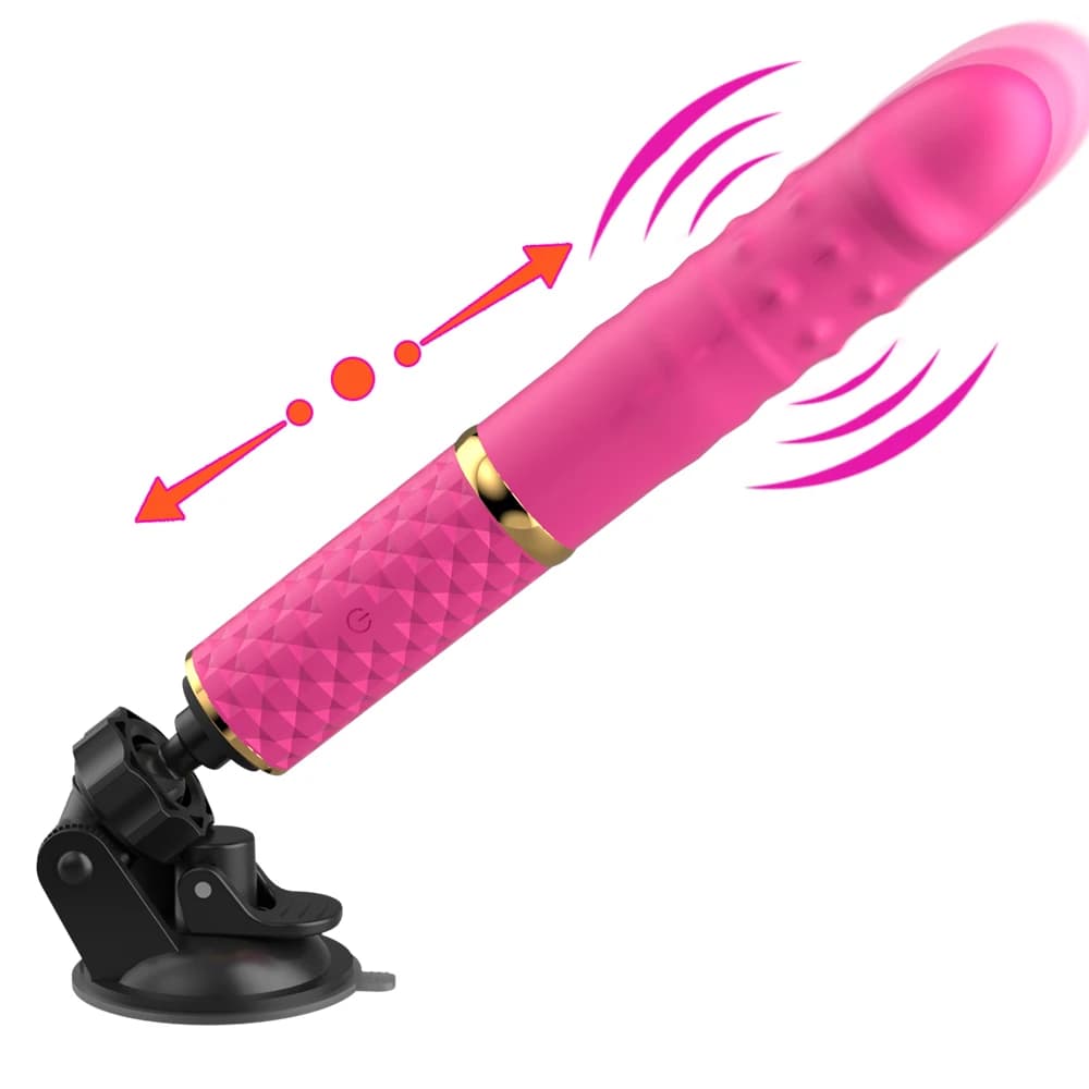 Vibratore telescopico automatico per principianti con ventosa G Spot Orgasmo Massaggiatore Plug anale Stimolatore Giocattolo del sesso per le donne