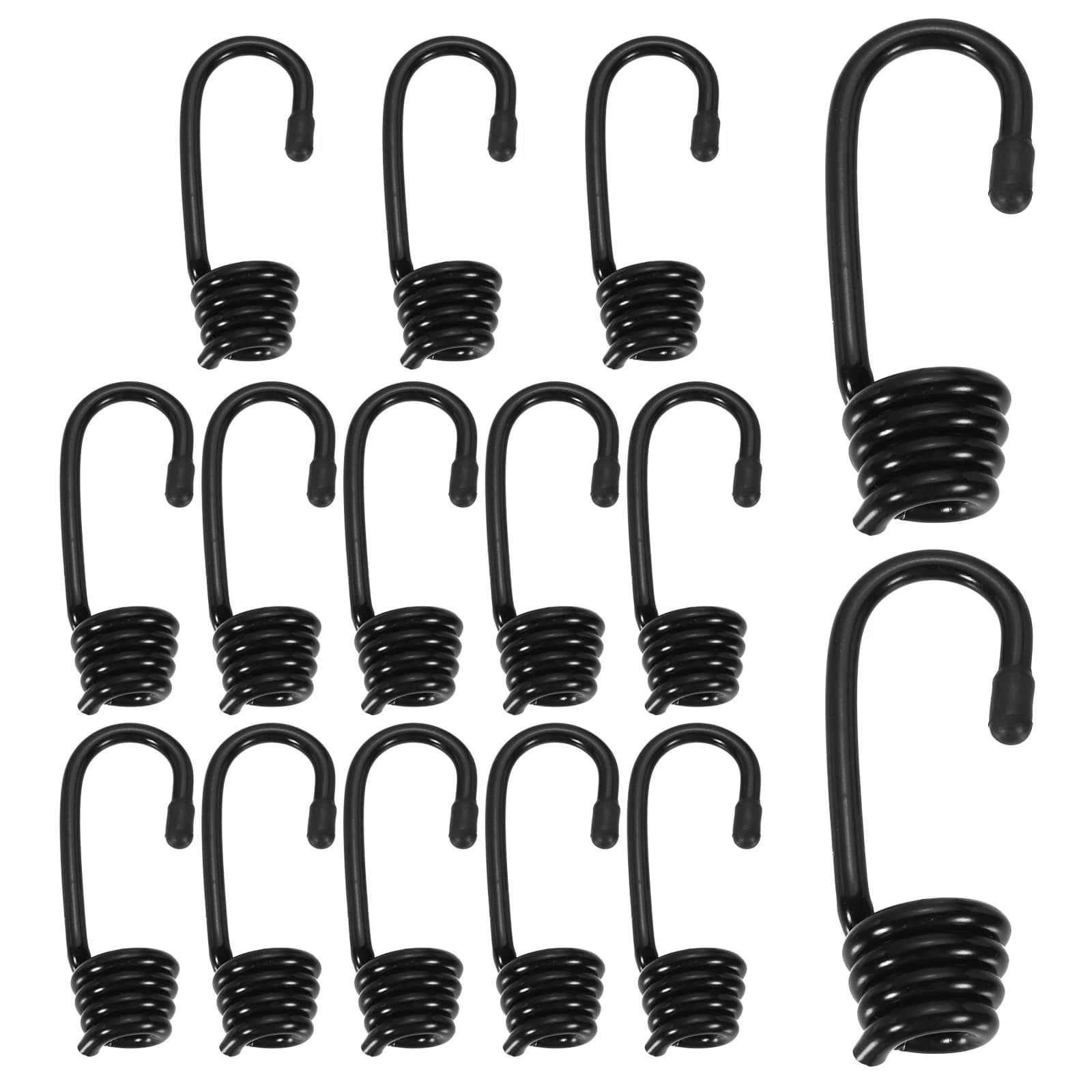 12-20pcs Bungee Cord Hooks Heavy Bungee Shock Cord Hook Spiral Wire Hooks End for Rope Strapping Tape Camping Tents Trucks Boats