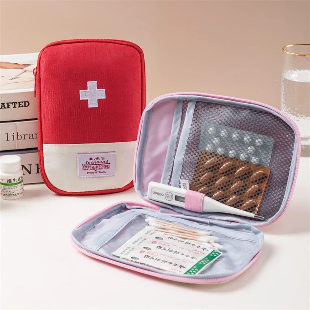Borsa Portatile per Medicinali d'Emergenza Mini Kit di Pronto Soccorso Piccola Borsa Vuota per Medicinali per Campeggio Escursionismo Viaggi all'Aperto