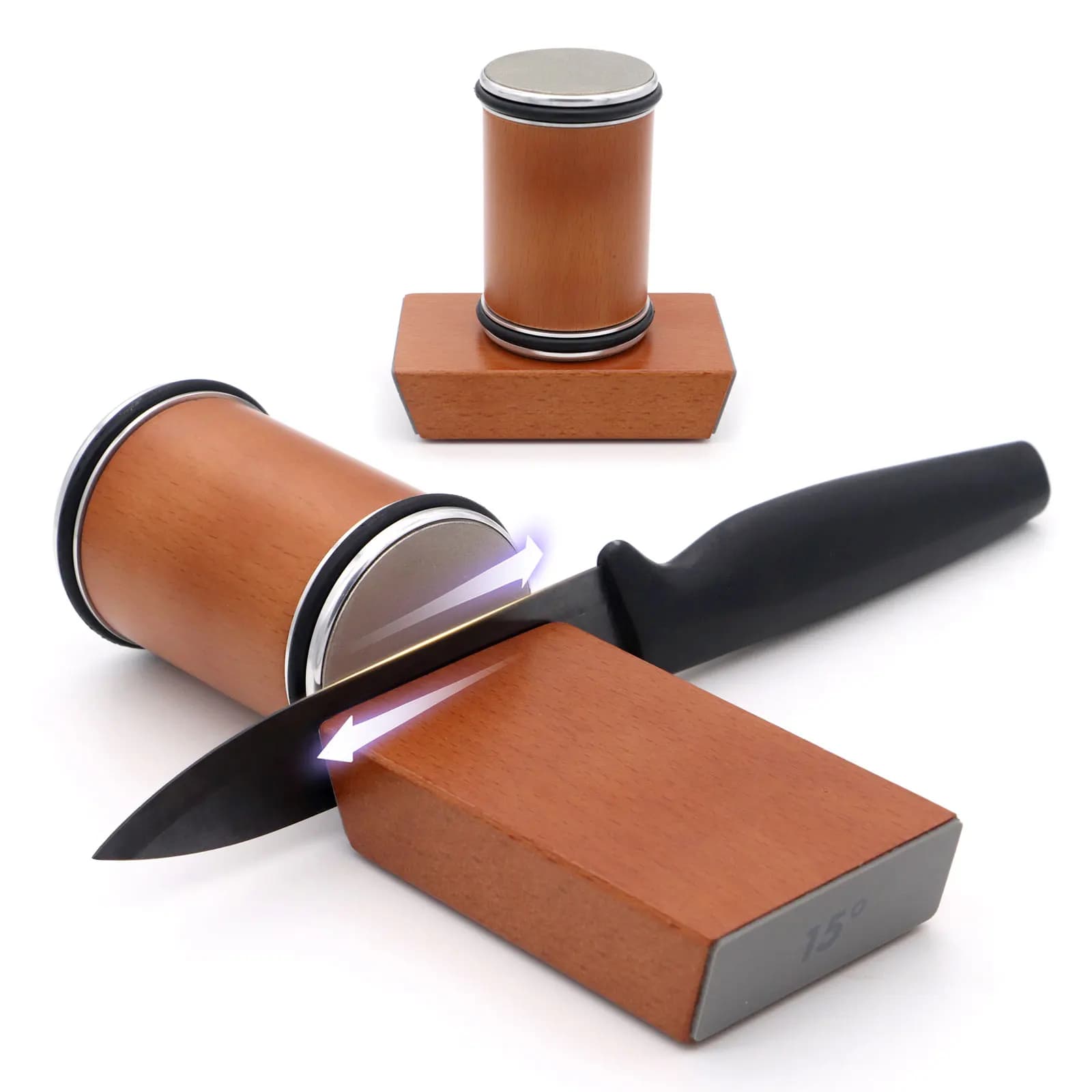 Rolling sharpeners Easy to use rolling knife kit with magnetic angles 15 ° e20 ° Request: perfect for kitchen knives