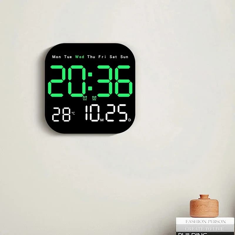 Digital Wall Clock LED Alarm Clock Large display with timing function Clock with remote control for living room, office, bedroom