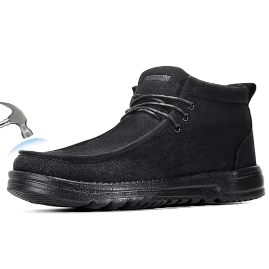 Scarpe Antinfortunistiche Furuian con Punta in Acciaio per Uomo, Stivali da Lavoro Leggeri in Tela, Mocassini di Sicurezza