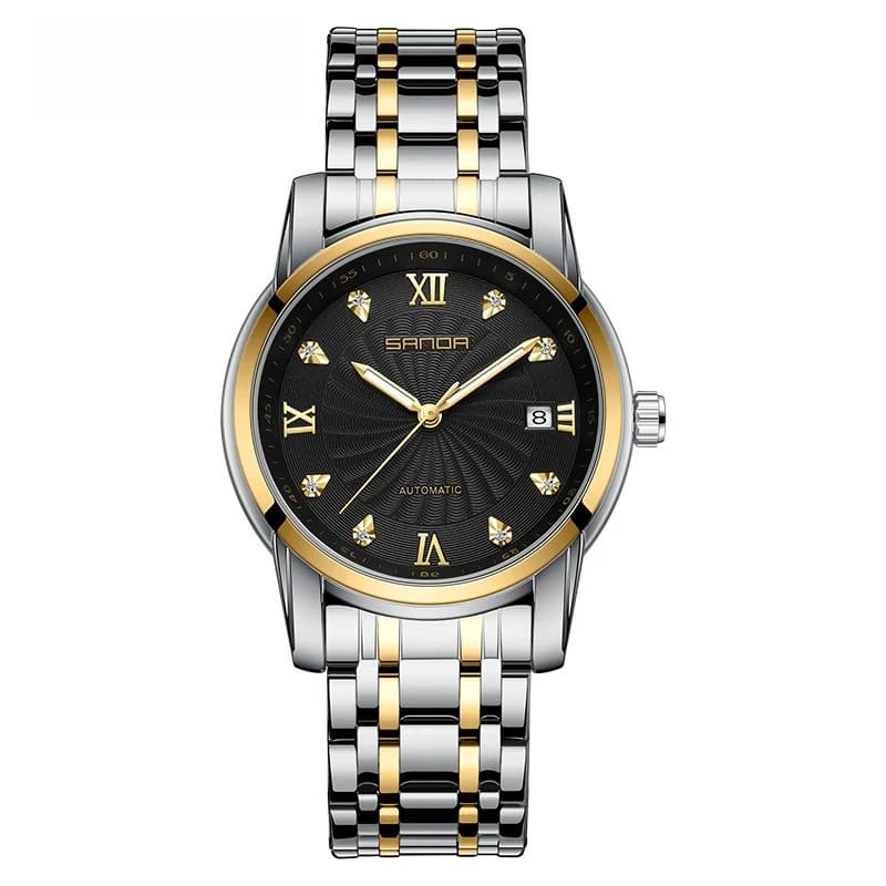 SANDA Watch Fully Automatic Mechanical, Fashion watch with Stainless Steel Strap, Calendar, Men's Watch for Business
