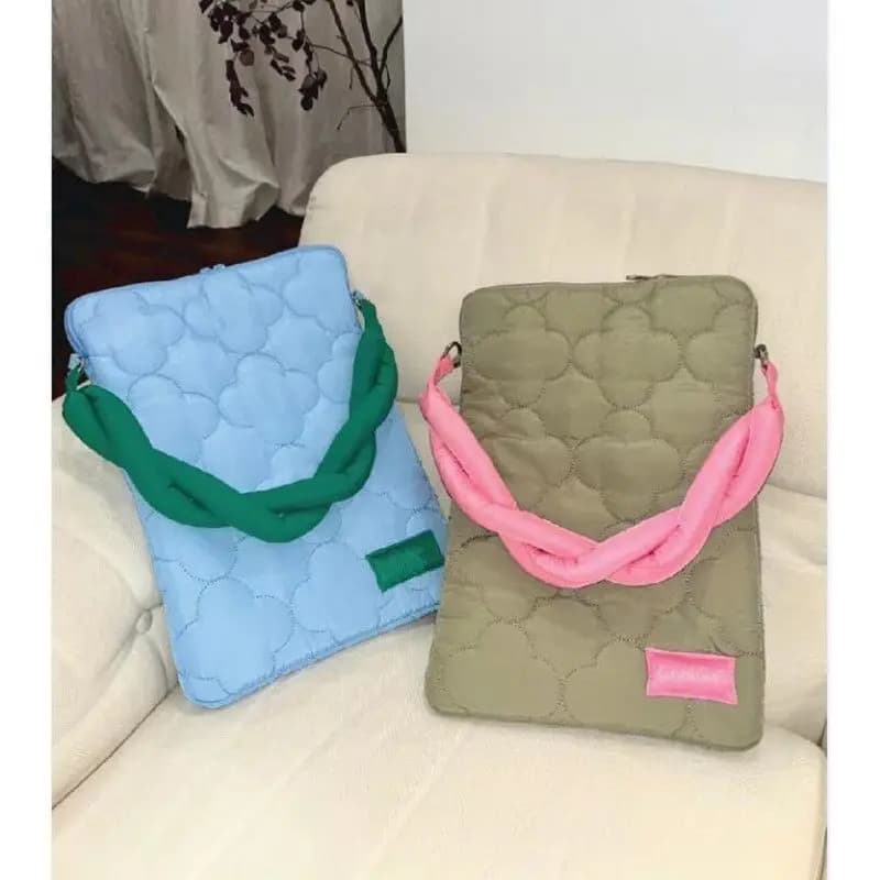 Borsa per Laptop Khaki Stile INS, Custodia Protettiva Antiurto con Manico per MacBook Air 11 13 15 Pollici, Borsa per Computer da Donna