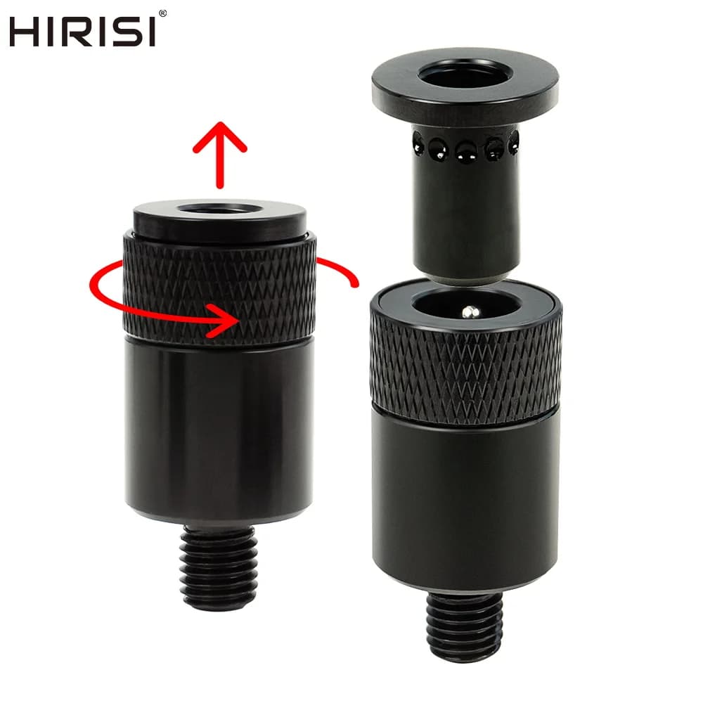Hirisi 2 pieces quick change connector for fishing to the twist-lock carp adapter aluminum fishing accessories with safe and durable rod waffles