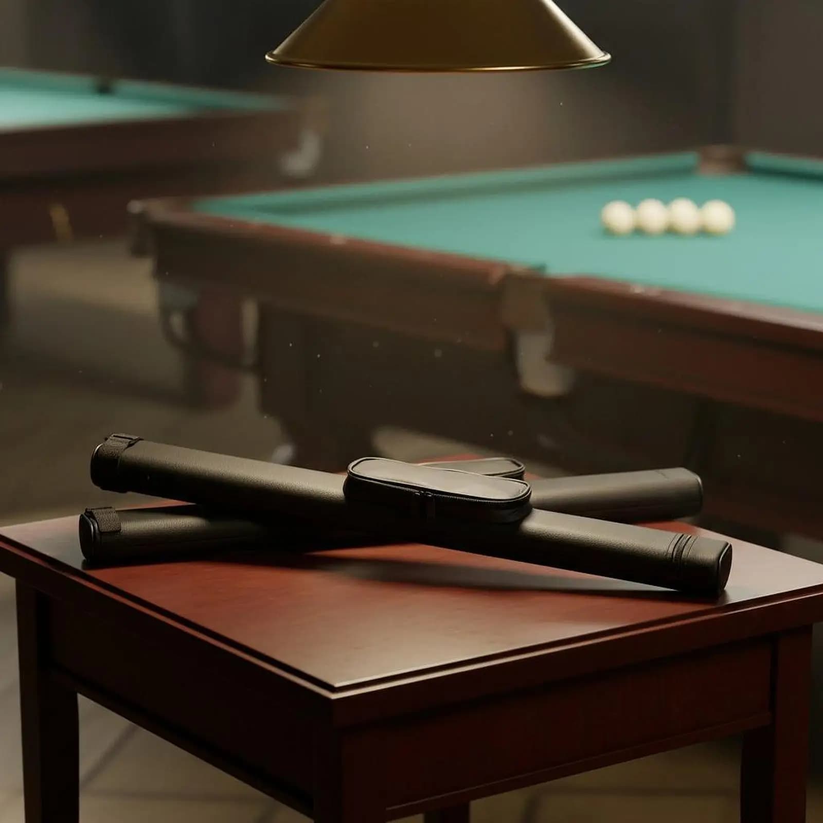 Professional Billiard Cue Hard Case PU Leather Pool Stick Storage Bag Zippered Pouch for Training and Match Use