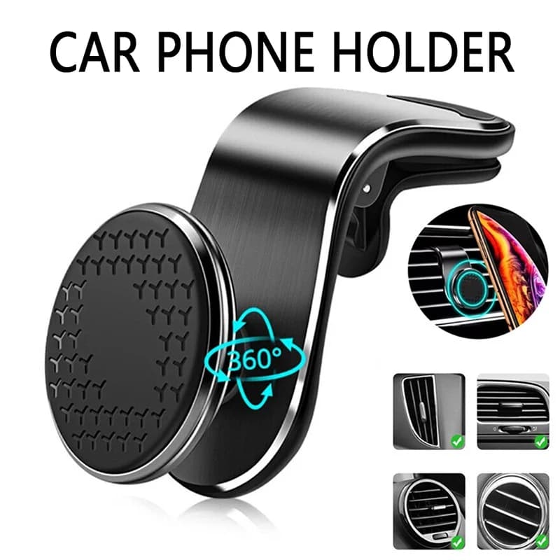 Staffa di rotazione a 360 gradi Supporto magnetico per telefono per auto Supporto per telefono cellulare GPS per auto per iPhone 17 Xiaomi Huawei Samsung