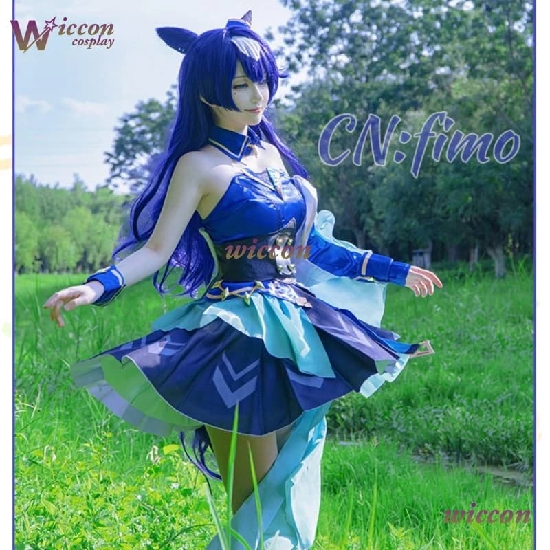 Verxina Costume Cosplay Gioco Umamusume: Parrucca Pretty Derby Abito da sera monospalla Gonna da principessa Donna Abito di carnevale Kawaii ‌ ‌