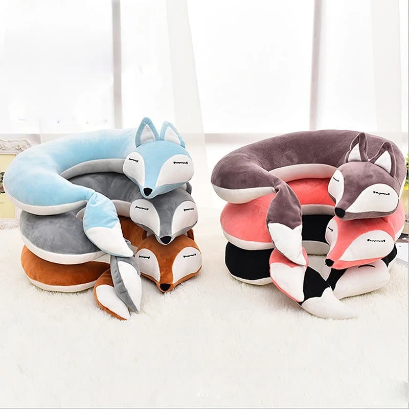 Cuscino a U Carino per Supporto del Collo, per Ufficio e Viaggi, Design Confortevole a Cartone Animato