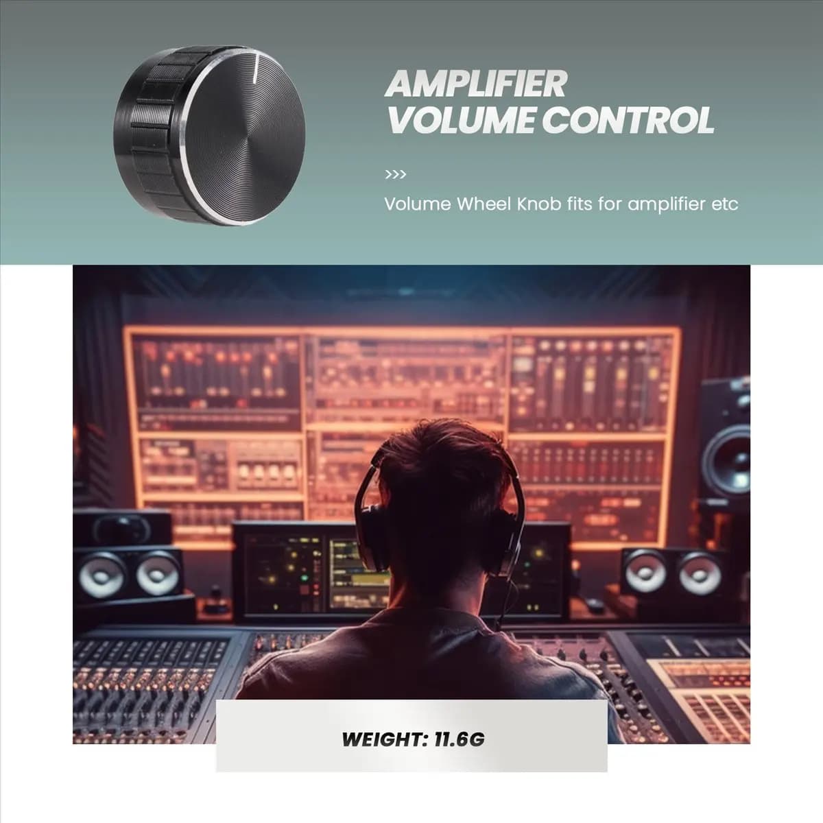 *Grande ruota per manopola dell'amplificatore di controllo del volume in alluminio nero
