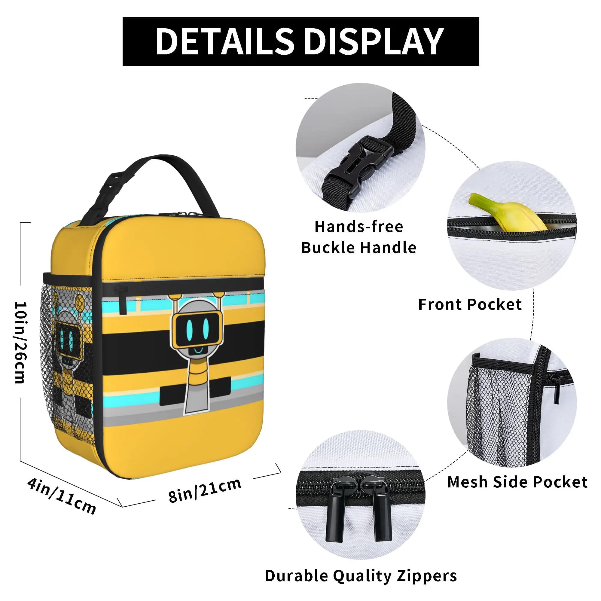 Cartoon Sprunkis Game Thermal Insulated Lunch Bags for Office Reusable Food Bag Cooler Thermal Lunch Box
