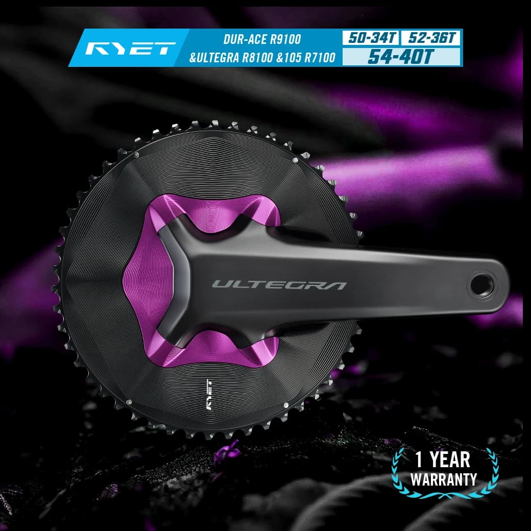 Corona per Bici da Strada RYET Aero 50-34T 52-36T 54-40T per Gruppi Shimano Dura-Ace R9100 Ultegra R8100 105 R7100 a 12 Velocità 2x