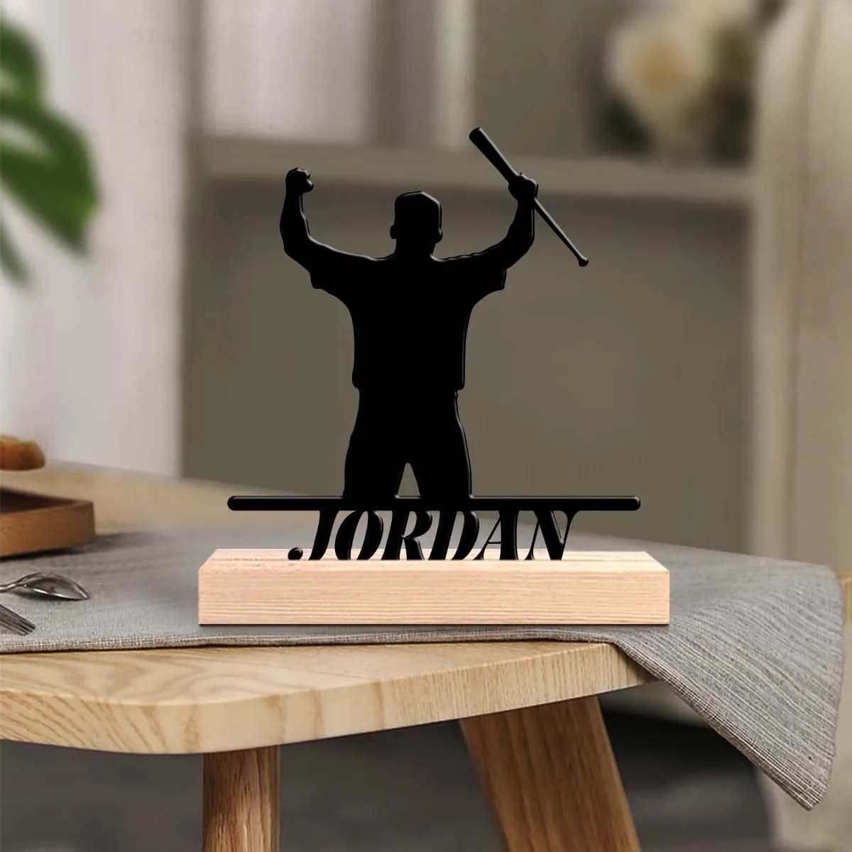 1pc Metal Desktop Ornaments and Decorations Custom Content Equipped with Wooden Base Unique Desktop Decoration Custom Gifts