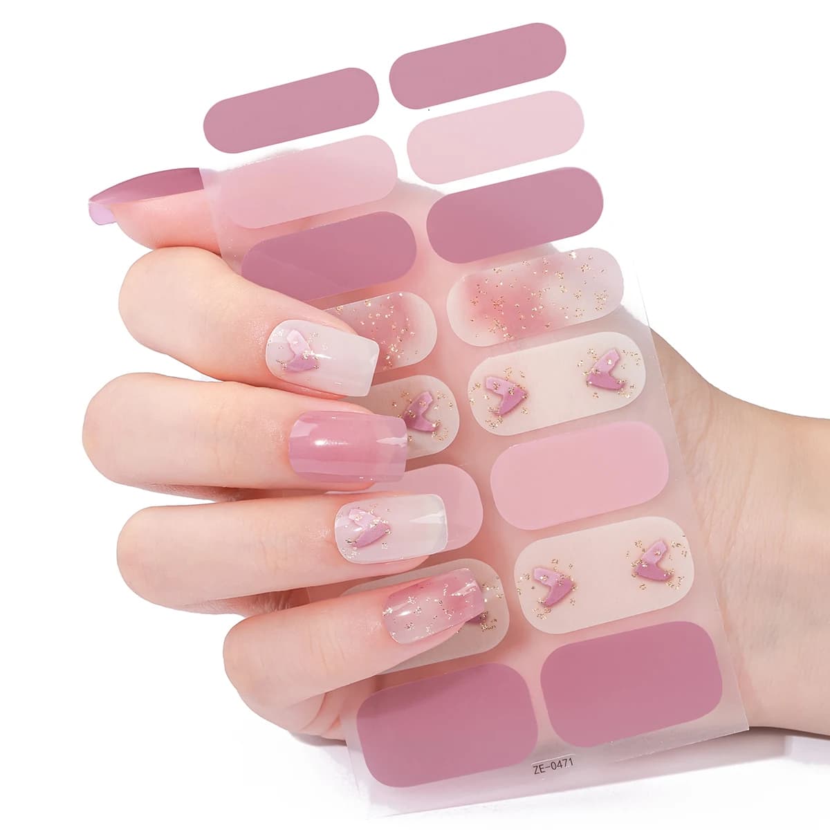 16 punte adesivi per unghie a copertura totale San Valentino amore adesivo per smalto autoadesivo decorazione per manicure decalcomania per nail art