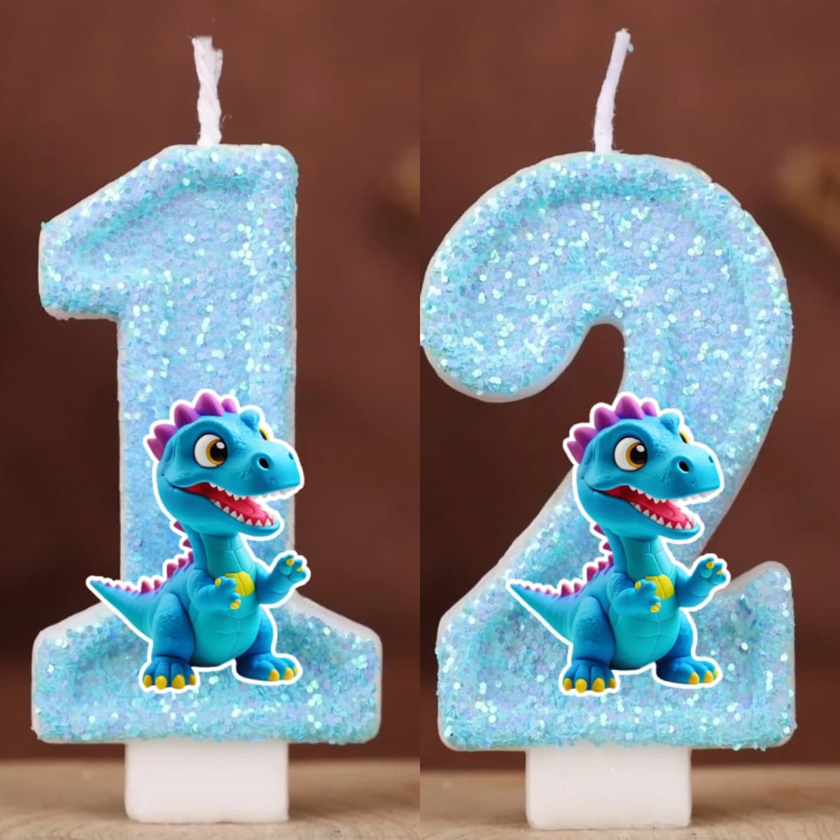 Candela Digitale a Forma di Dinosauro T-Rex, Numeri da 0 a 9, Decorazioni per Torte di Compleanno per Bambini, Accessori per Feste a Tema Cartoni Animati