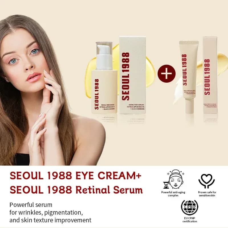 SEOUL 1988 Moisturizing Set Brightening Vitamin C Wrinkle Care 4% Retinol Ginseng Siero Face Slim Lines Eye Cream