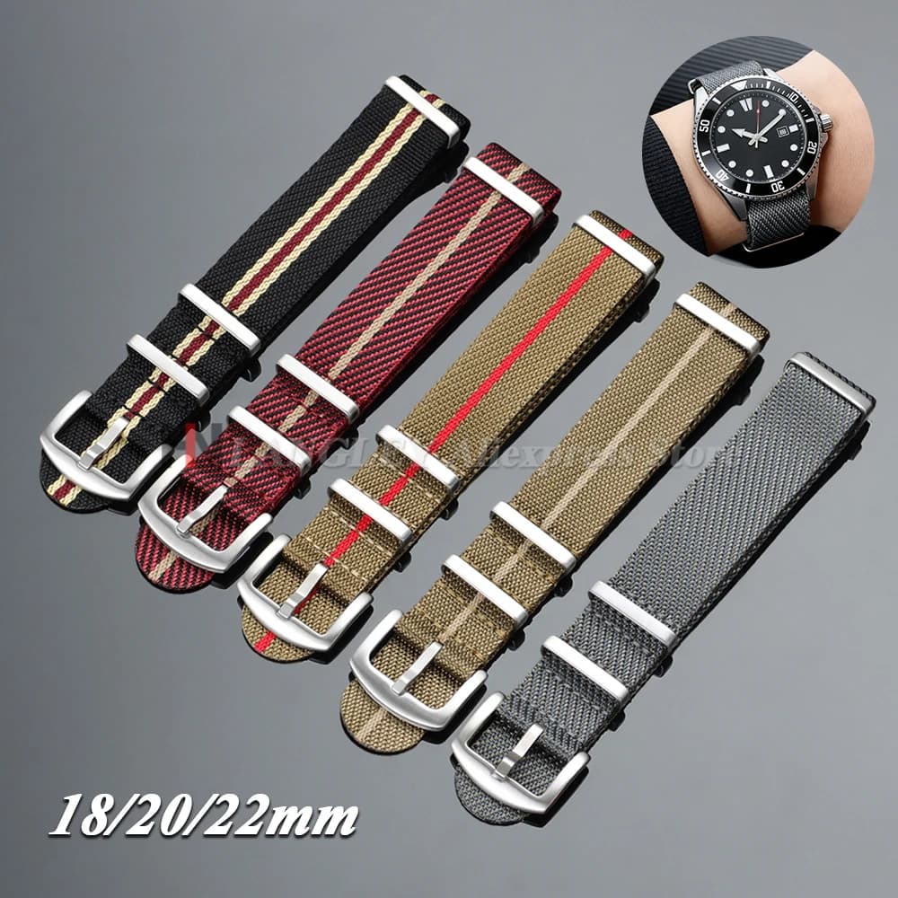 Cinturino per Orologio in Tessuto di Nylon 18/20/22mm per Seiko, Rolex, Casio, Tudor, Bracciale Universale Sportivo di Ricambio per Uomo e Donna