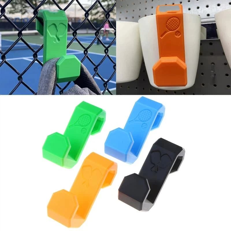 NEW Portable Tennis Court Fence Hook Water Bottle Holder Hanger & Ball Basket Rack Clip Chain Link Fence Tennis Gear Organizer