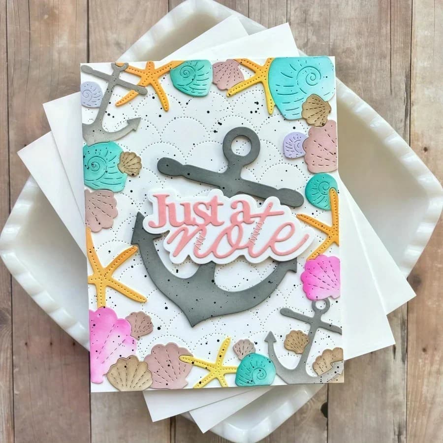 Nuove conchiglie lumache stelle marine e ancoraggio cornice fustelle in metallo per scrapbooking fai da te creazione di cartoline stencil album fotografici