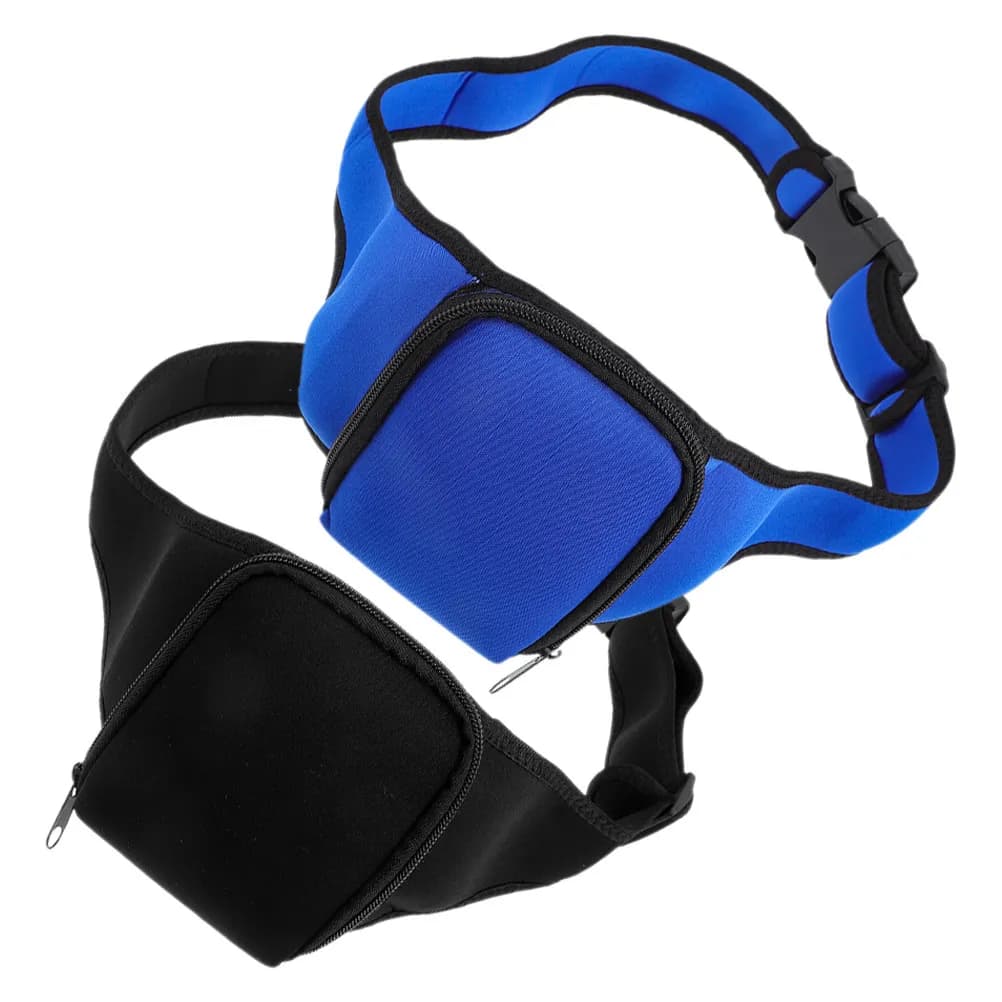 2Pcs Mic Waist Bag Neoprene Fitness Waist Pocket Adjustable Belt for Gym Trainer Microphone Holder Workout Running Outdoor