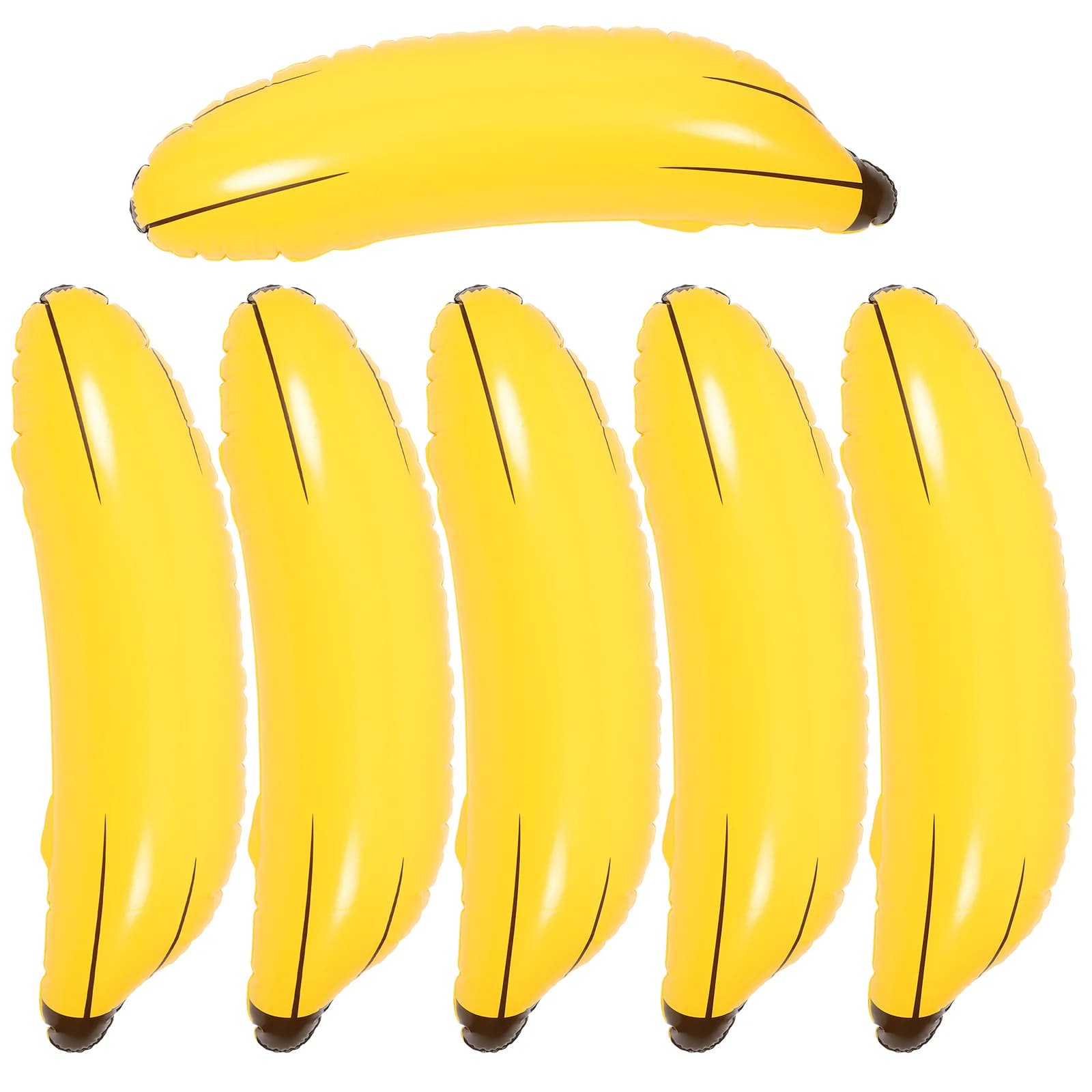 6 pezzi di giocattoli gonfiabili a banana colore giallo puntelli per foto accessori per palloncini festa educativa per il riconoscimento della frutta per bambini