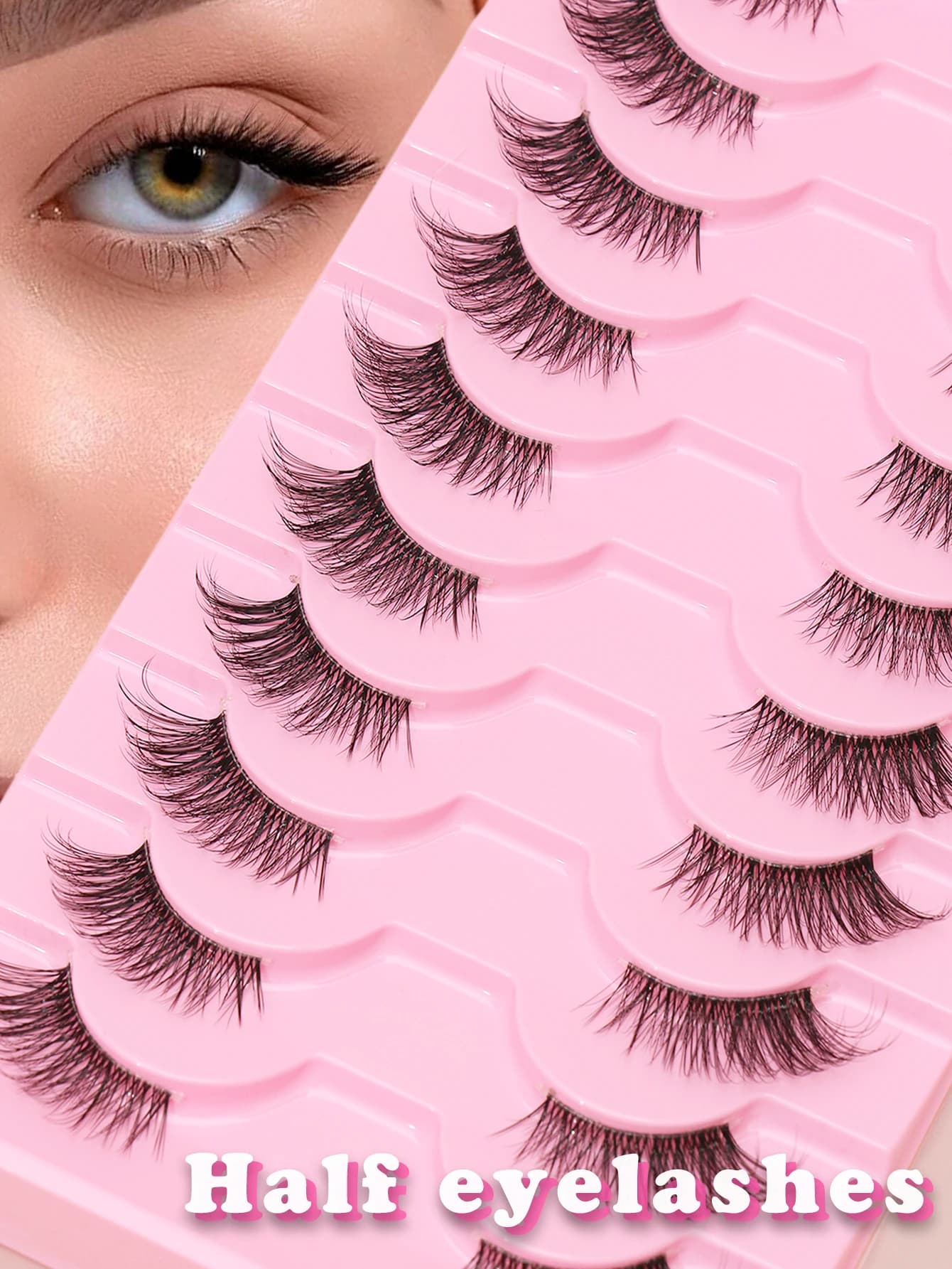 10 pairs of multi-layered natural soft and soft 3D mink eyelashes for everyday work of parties and clubs
