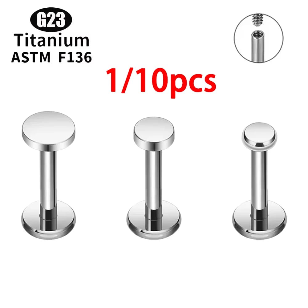 ASTM F136 Titanium Circle Dot Flat Disc Stud Earring 16G Round Disc Cartilage Helix Tragus Earlobe Nose Stud Jewelry