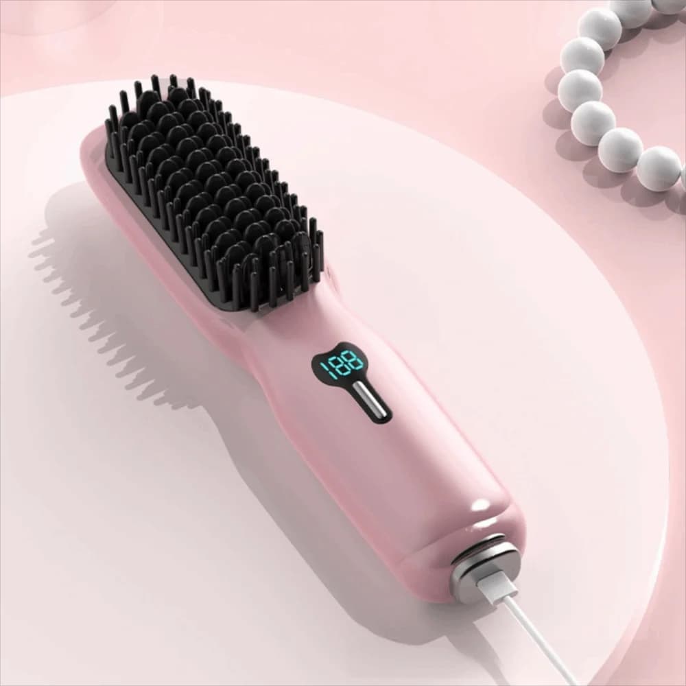 Multi-Functional Wireless Hair Straightener Brush Compact Wireless Design Portable Mini Hair Styling Tool