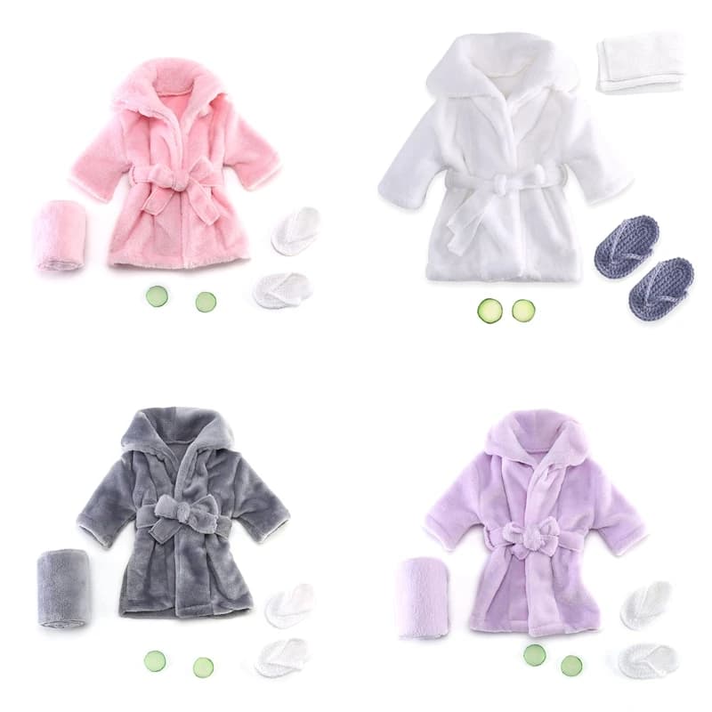 6 pcs/set Newborn Photo Punches Kids bathrobes Sets Towels Cucumber slices Dress Pose Dress Men's Newborn Costume Girls