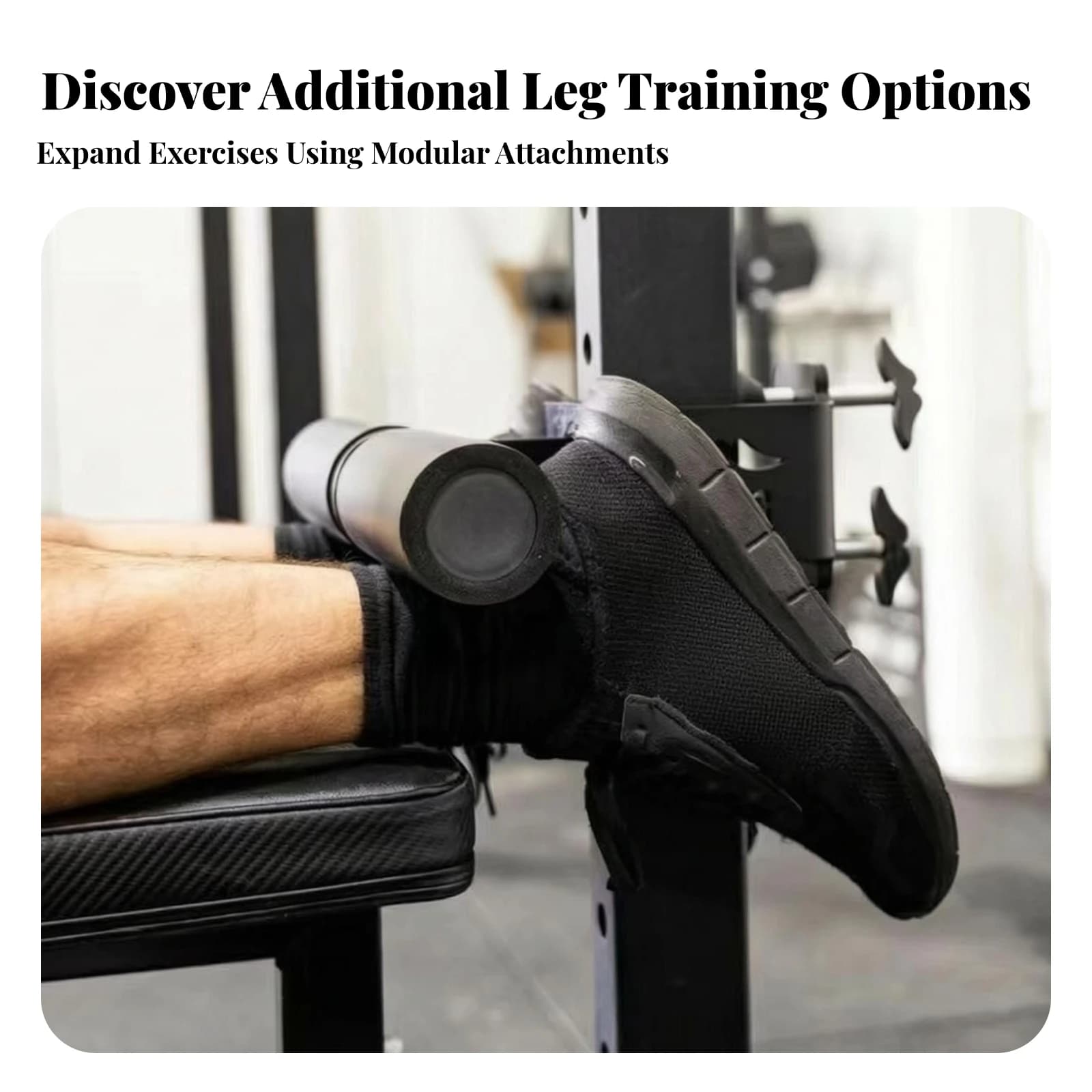 Squat Rack Leg Roller Heavy-Duty Rack Attachment with Foam Roller Gym Accessory Space Saving Exercise Equipment Detachable