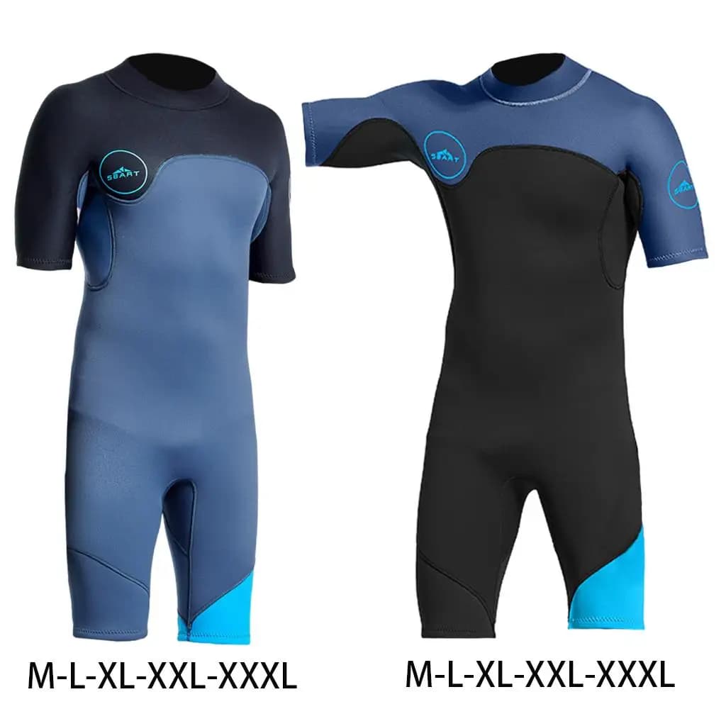 2MM Rubber Wetsuit Men Keep Warm Swimming Scuba Diving Bathing Suit Short Sleeve Wetsuit for Surfing Snorkeling Diving