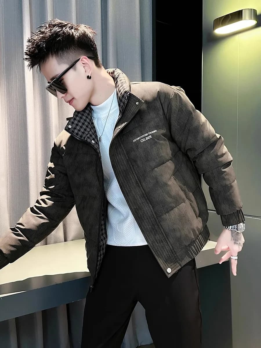 Giacca in cotone da uomo Youthful Cleanfit, giacca alla moda snellente, manica standard, manica lunga, calda, stile casual.