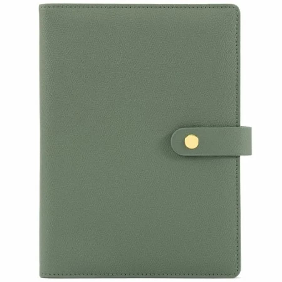 Aesthetic A5 Binder with 6 Golden Rings - Refillable and Sturdy Planner w Pockets Keeps You Perfectly Organized - Mini Notebook