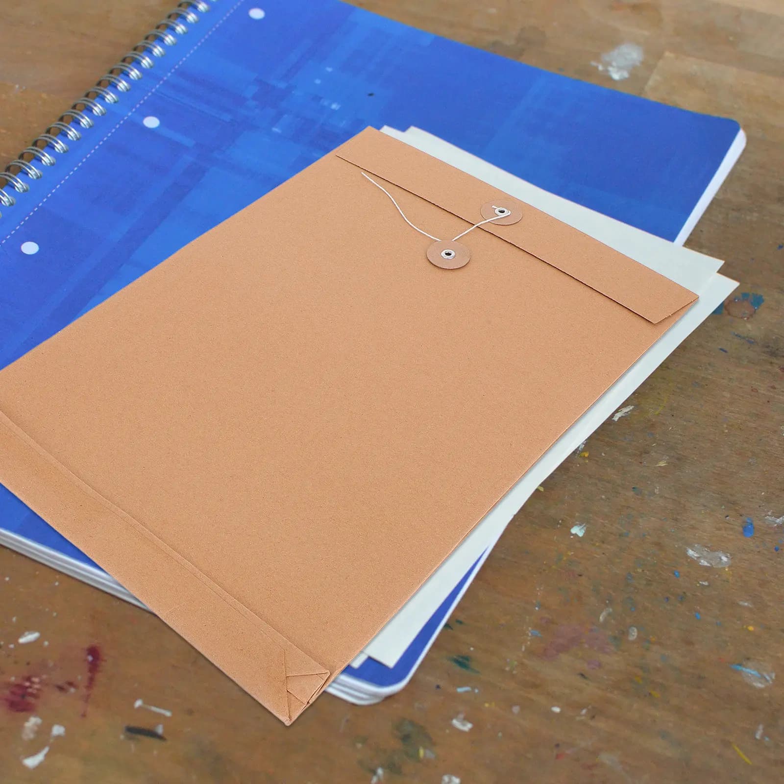 25Pcs A4 Document Carrier Bag File Folder Kraft Paper Portfolio Paper Organizer Large Capacity Lightweight Stylish Office School