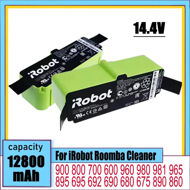 For iRobot Roomba robot vacuum cleaner 14.4V 12800mAh lithium-ion battery, 600 700 800 900 series