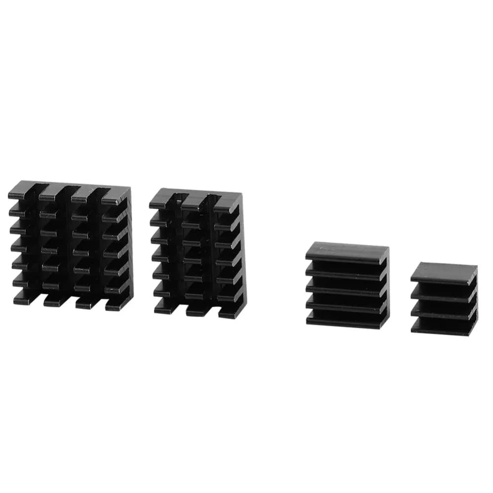 Set of 5 Aluminum Heat Dissipers for Raspberry Pi with Wall decal, Black Aluminum Dissiper for Computer Cooling