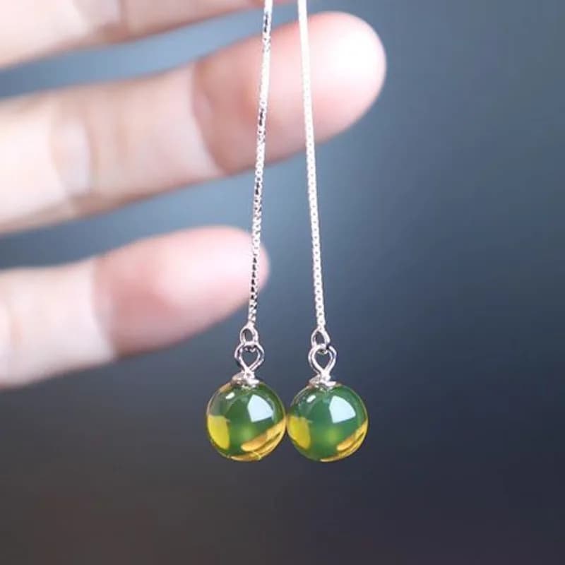 Classic Earrings with Round Beads, Simple and Versatile Long Earrings with Style