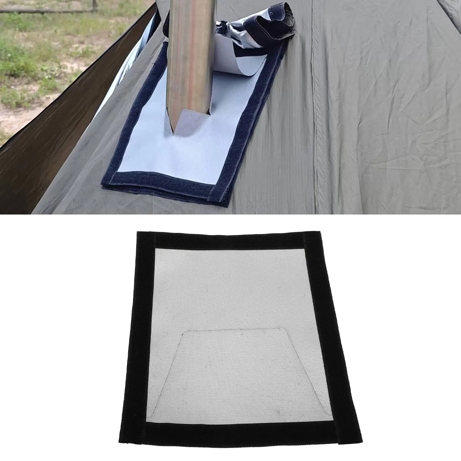 Supporto per Stufa da Tenda, Ignifugo e Resistente al Calore, con Protezione Antipioggia per Tende da Campeggio 9x7.9in