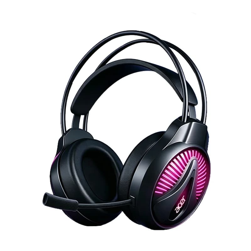 Acer Wired Headsets Gamer with Mic USB Gaming Headphone 7.1 Stereo Virtual Surround RGB Corded Headphones for Game/Work/Music