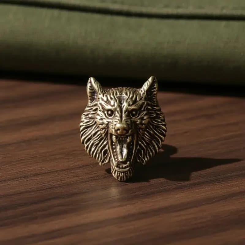 Brass Wolf Demon Devil Conchos Screwback Animal Head Design Leather Bag Wallet Chain Rivet Connector